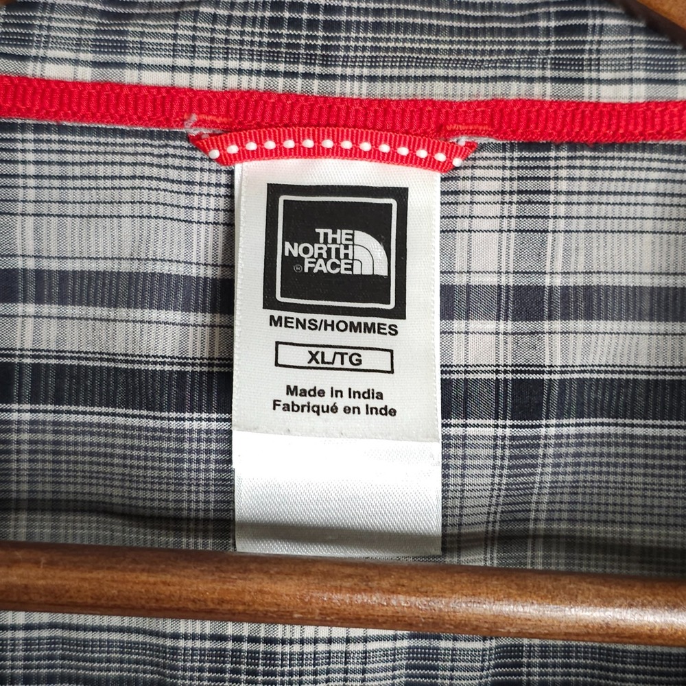 The North Face Shirt Mens XXL Grey Plaid Short Sleeve Pearl Snap Button Hiking - Picture 5 of 8
